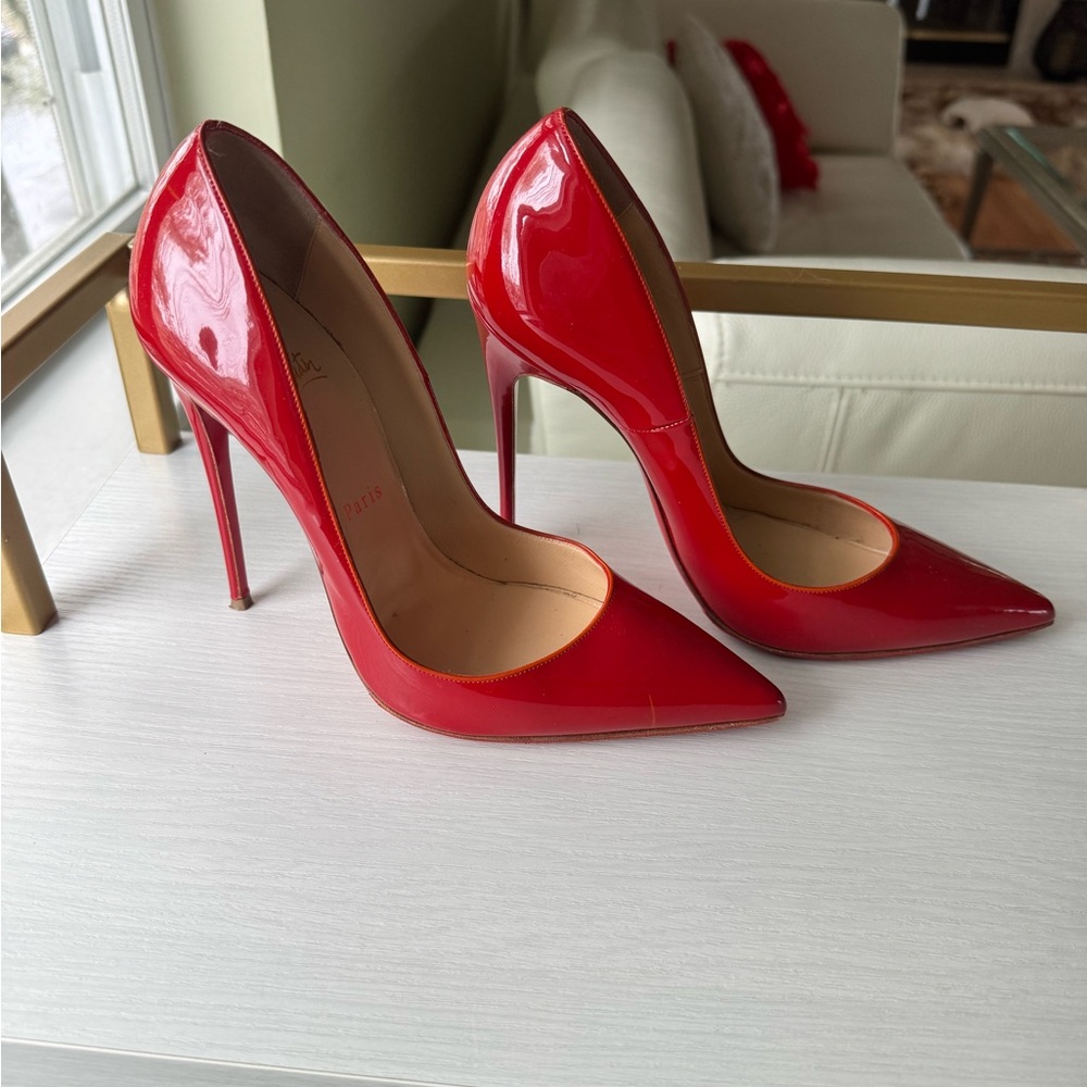 Christian Louboutin, red Kate pumps, 120mm heals